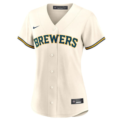 William Contreras 24 Milwaukee Brewers Women's Home Jersey - Cream