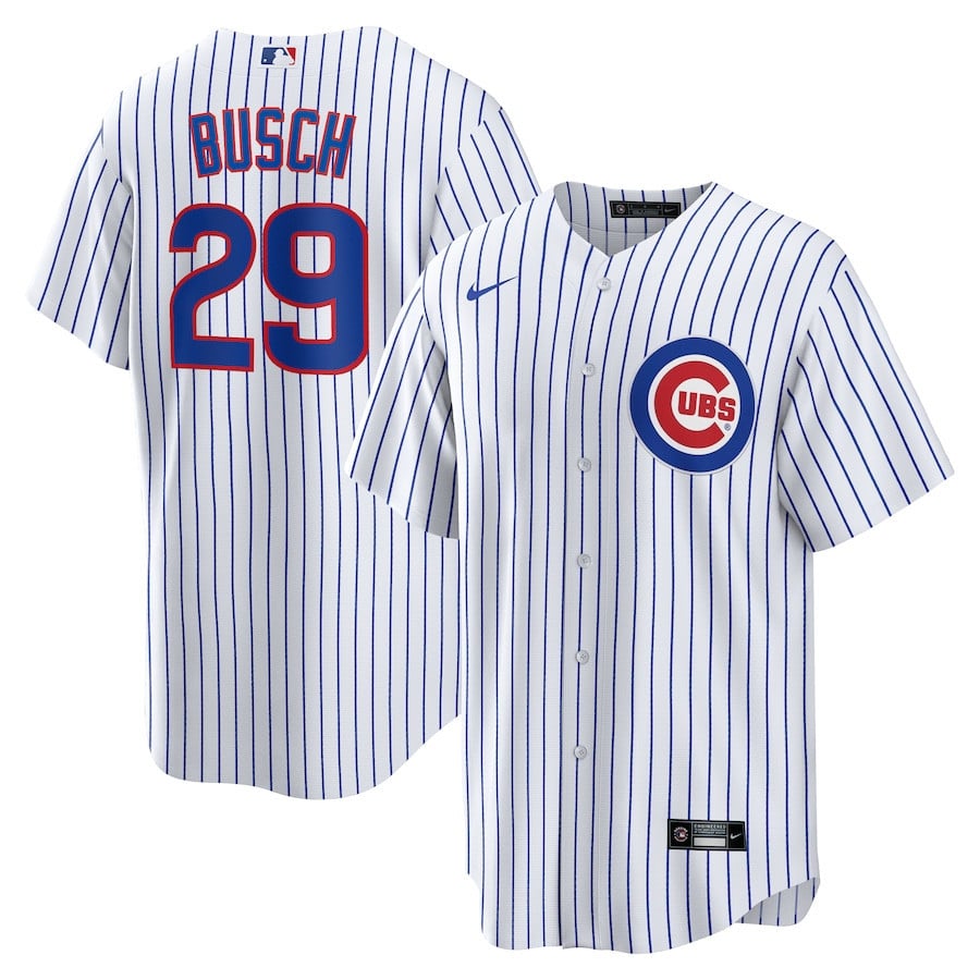 Michael Busch 29 Chicago Cubs Home Men Jersey - White