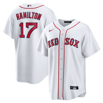 David Hamilton 17 Boston Red Sox Home Men Jersey - White