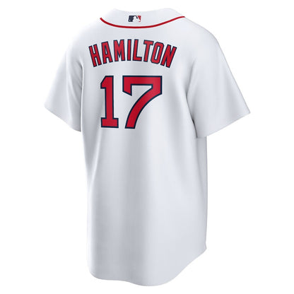 David Hamilton 17 Boston Red Sox Home Men Jersey - White