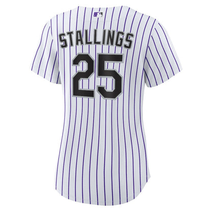 Jacob Stallings 25 Colorado Rockies Home Women Jersey - White