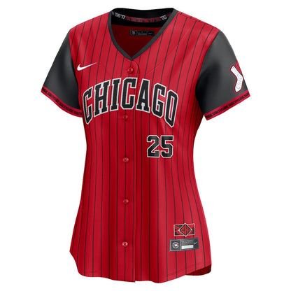 Andrew Vaughn 25 Chicago White Sox Women's 2025 City Connect Limited Jersey - Red/Black
