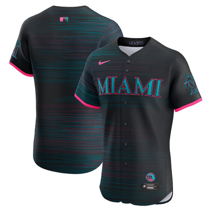 Miami Marlins 2025 City Connect Elite Men Jersey - Black