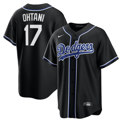 Shohei Ohtani 17 Los Angeles Dodgers Lights Out Men Jersey - Black