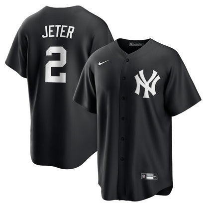 Derek Jeter 2 New York Yankees Lights Out Men Jersey - Black