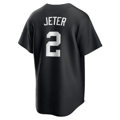 Derek Jeter 2 New York Yankees Lights Out Men Jersey - Black