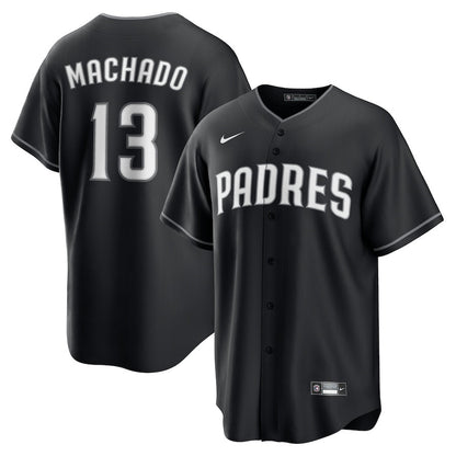 Manny Machado 13 San Diego Padres Lights Out Men Jersey - Black
