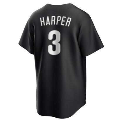 Bryce Harper 3 Philadelphia Phillies Lights Out Men Jersey - Black