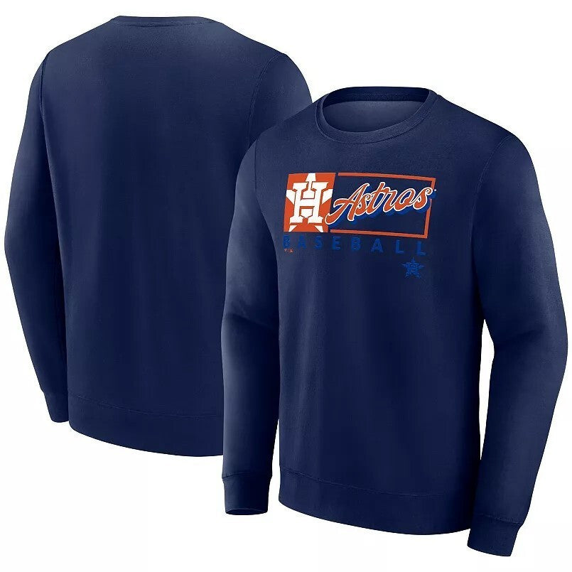 Houston Astros Navy Crewneck Sweatshirt – Primary Logo Box