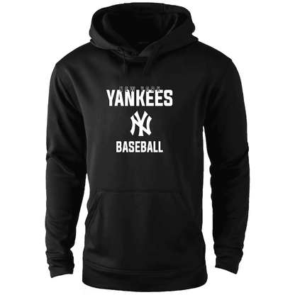 New York Yankees Black Classic Logo Front Print Baseball Hoodie