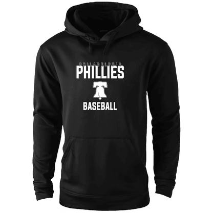 Philadelphia Phillies Black Classic Logo Front Print Baseball Hoodie
