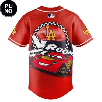 Los Angeles Dodgers x Disney Cars Lightning McQueen 20th Anniversary Baseball Jersey