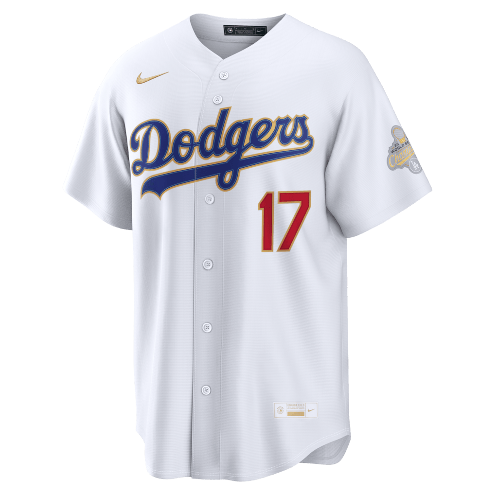 Shohei Ohtani 17 Los Angeles Dodgers 2026 Gold Collection Stadium Men Jersey - White