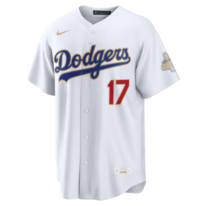 Shohei Ohtani 17 Los Angeles Dodgers 2026 Gold Collection Stadium Men Jersey - White