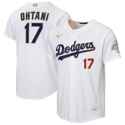 Shohei Ohtani 17 Los Angeles Dodgers 2026 Gold Collection Home YOUTH Jersey - White