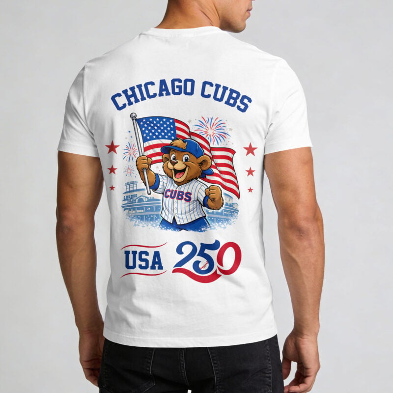 Chicago Cubs x 250 Years Of America Premium All Over Printed T-shirt - White