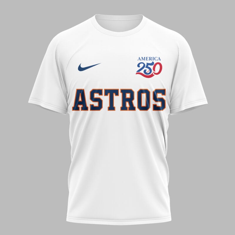 Houston Astros x 250 Years Of America Premium All Over Printed T-shirt - White