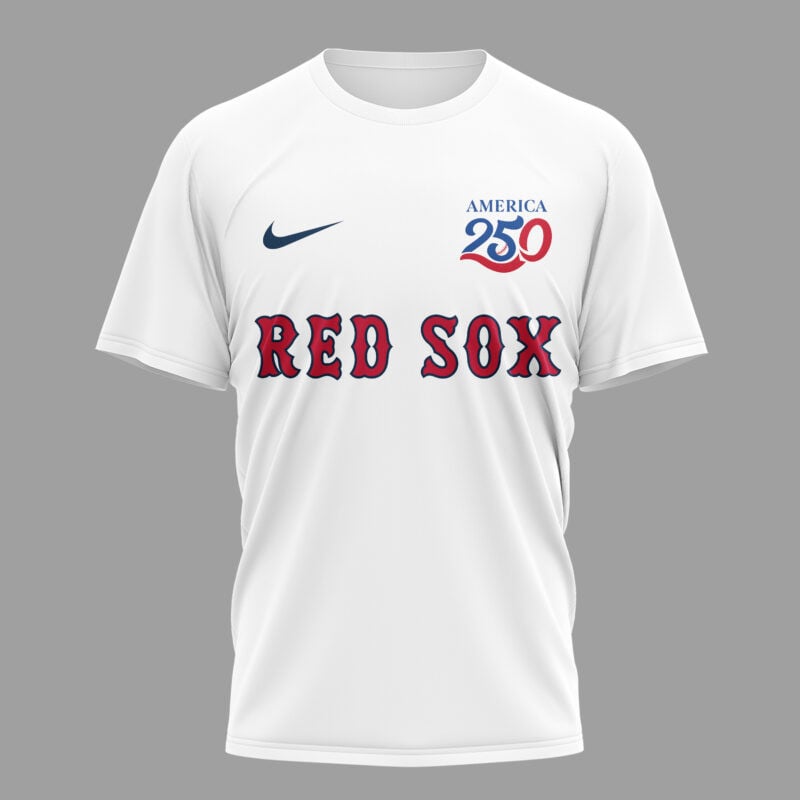 Boston Red Sox x 250 Years Of America Premium All Over Printed T-shirt - White