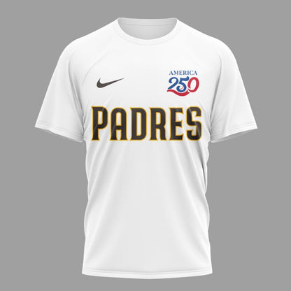 San Diego Padres x 250 Years Of America Premium All Over Printed T-shirt - White