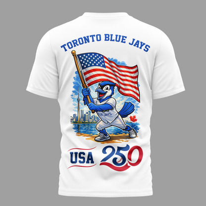 Toronto Blue Jays x 250 Years Of America Premium All Over Printed T-shirt - White