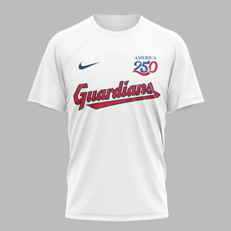 Cleveland Guardians x 250 Years Of America Premium All Over Printed T-shirt - White