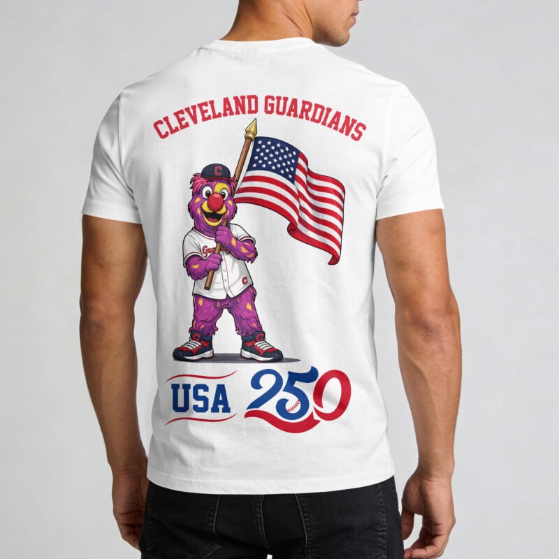 Cleveland Guardians x 250 Years Of America Premium All Over Printed T-shirt - White