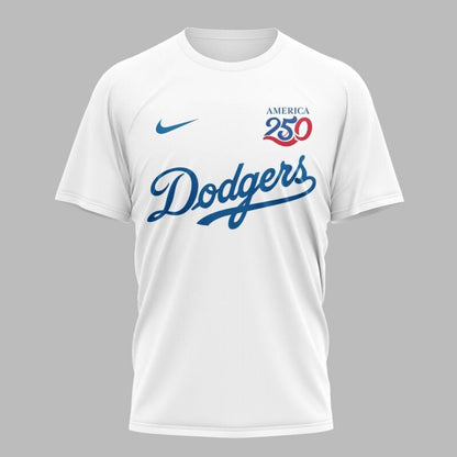 Los Angeles Dodgers x 250 Years Of America Premium All Over Printed T-shirt - White