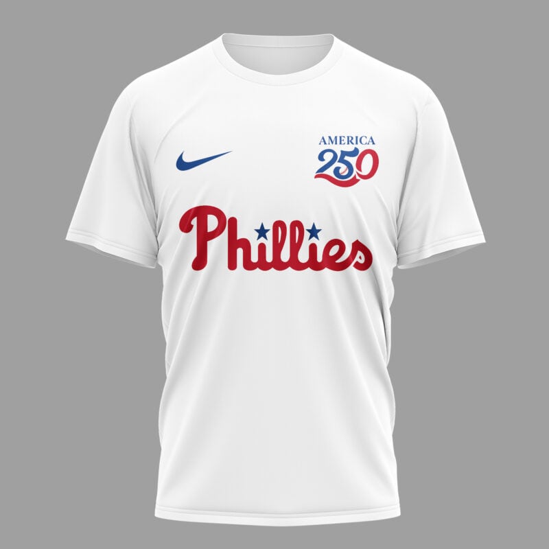 Philadelphia Phillies x 250 Years Of America Premium All Over Printed T-shirt - White