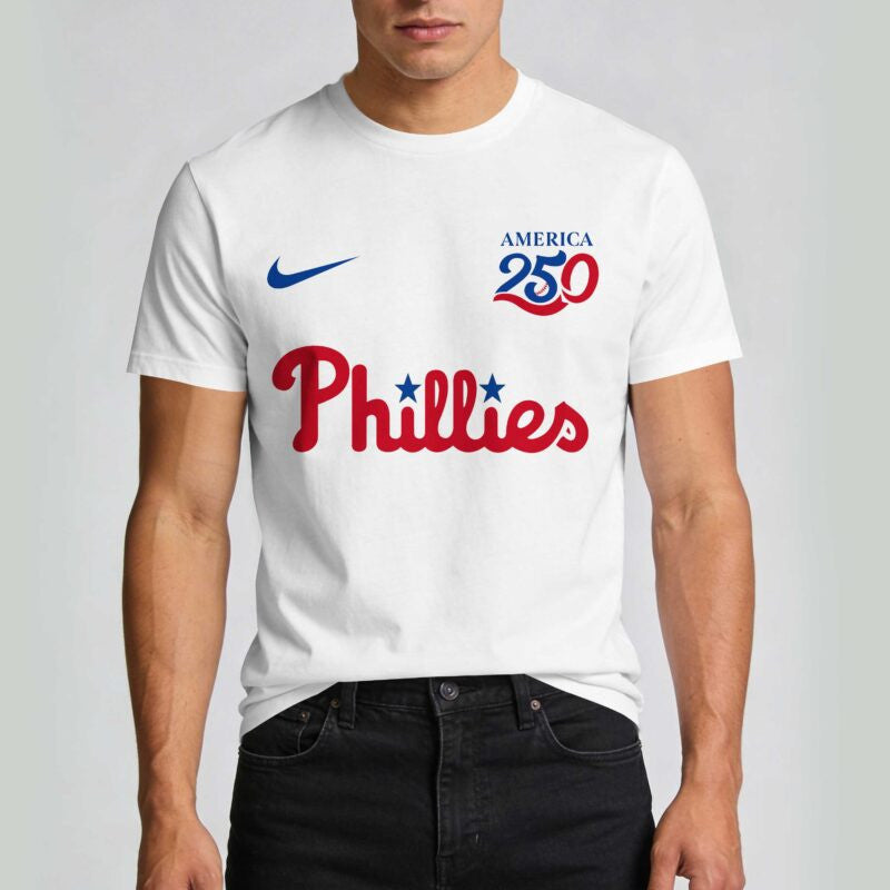 Philadelphia Phillies x 250 Years Of America Premium All Over Printed T-shirt - White