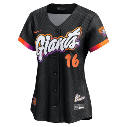 Rafael Devers 16 San Francisco Giants Women's 2025 City Connect Limited Player Jersey - Black