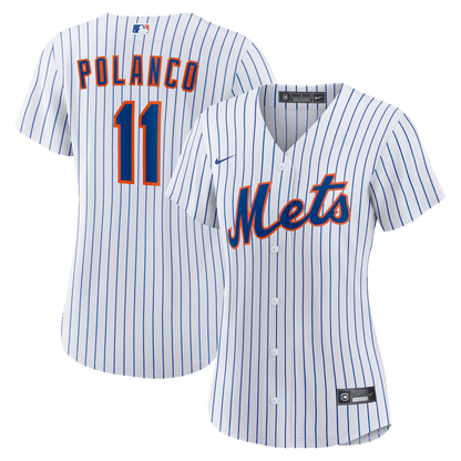 Jorge Polanco 11 New York Mets Women's Home Jersey - White