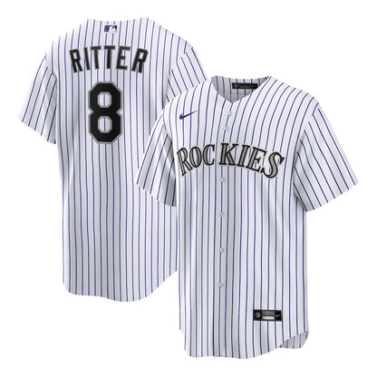 Ryan Ritter 8 Colorado Rockies Home Men Jersey - White