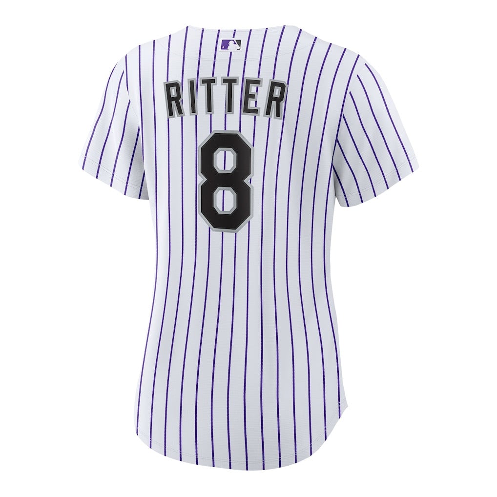 Ryan Ritter 8 Colorado Rockies Women's Home Jersey - White