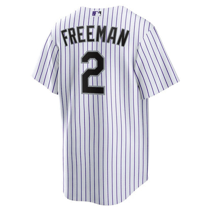 Tyler Freeman 2 Colorado Rockies Home Men Jersey - White