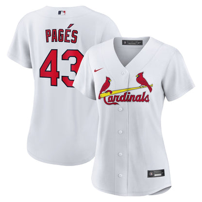 Pedro Pagés 43 St. Louis Cardinals Women's Home Jersey - White