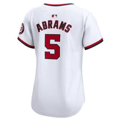 CJ Abrams 5 Washington Nationals Women's Home Limited Player Jersey – White