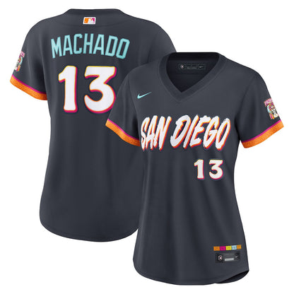 Manny Machado 13 San Diego Padres Women's 2026 City Connect Jersey - Obsidian
