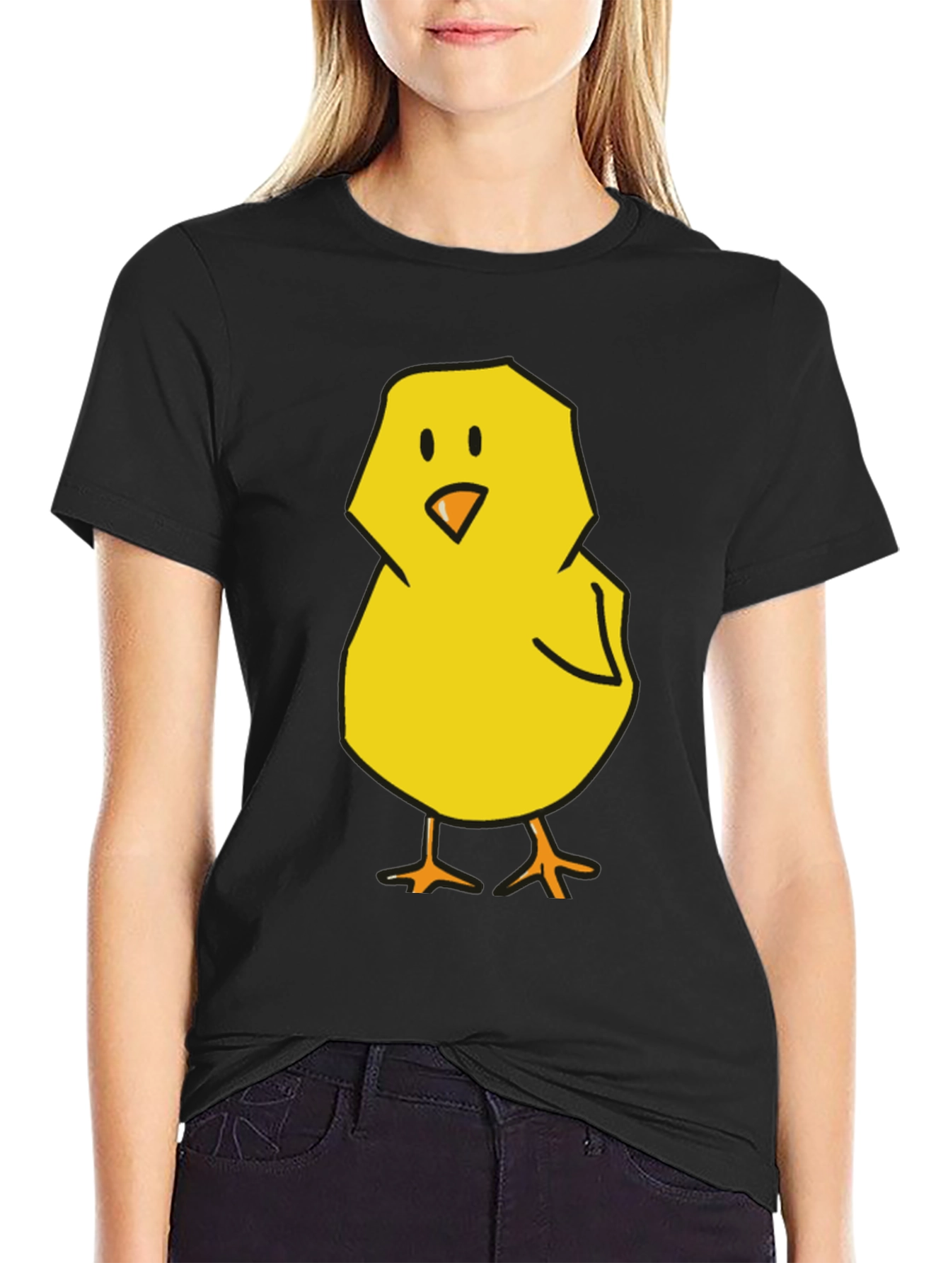 Cute Chick Graphic Tee - Black T-Shirt