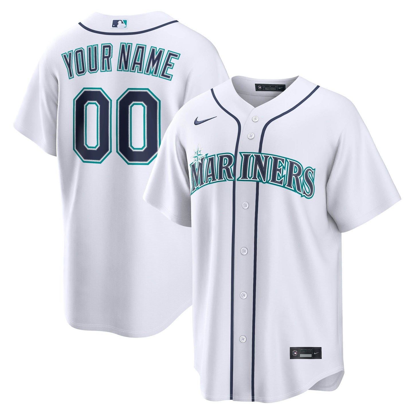Seattle Mariners Nike Home Replica Custom Jersey - White
