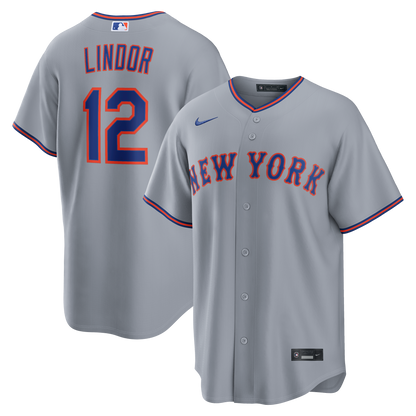 Francisco Lindor New York Mets Nike Road Replica Jersey - Gray