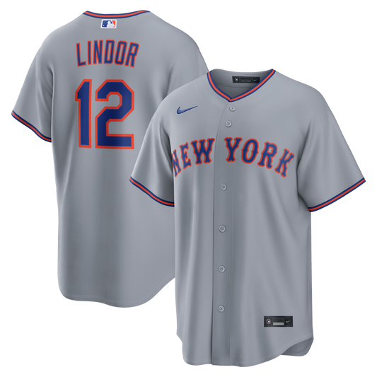 Francisco Lindor New York Mets Nike Road Replica Jersey - Gray