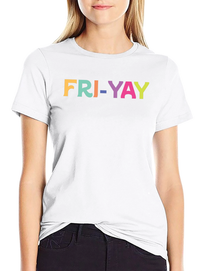 Fri-Yay Colorful Graphic T-Shirt