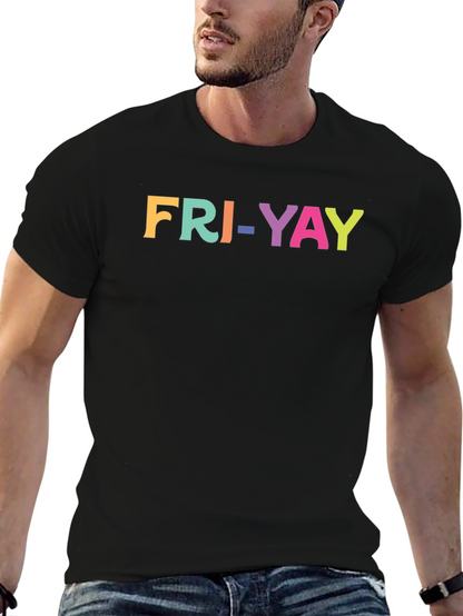 Fri-Yay Colorful Graphic T-Shirt