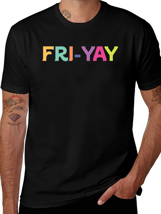 Fri-Yay Colorful Graphic T-Shirt