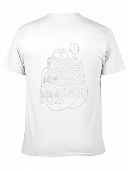 Black Tee with Funny Lumberjack Log Pile Graphic