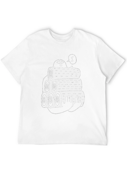 Black Tee with Funny Lumberjack Log Pile Graphic