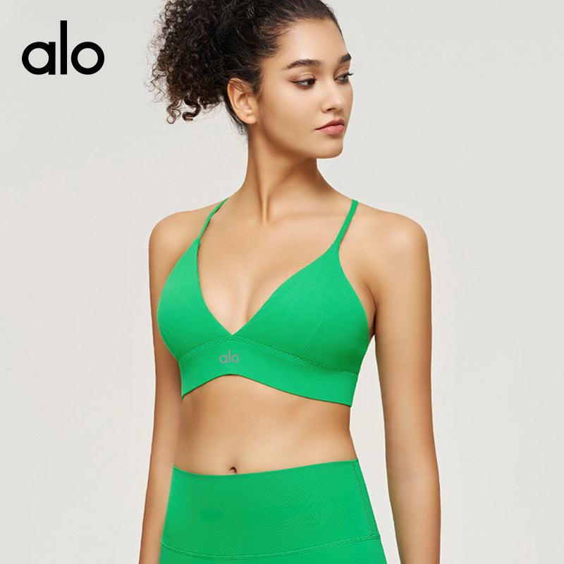 Aloyoga Stretchable Anti-Vibration Yoga Back Support Bra with Straps - Sensual Running Fitness Sexy Back Supportive Bra
