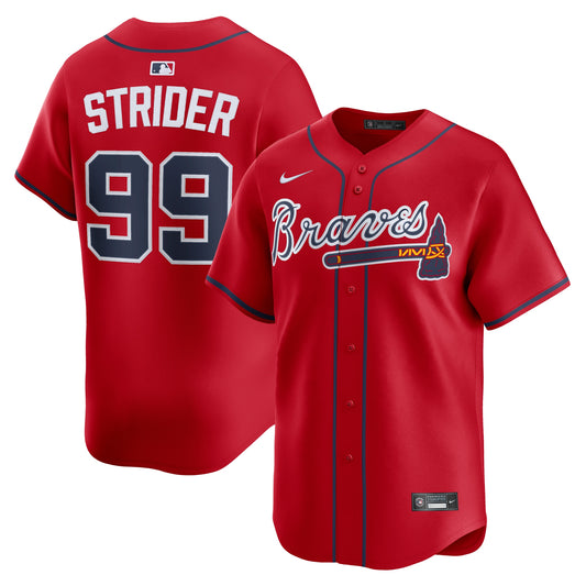 Spencer Strider Atlanta Braves Nike Alternate Limited Player Jersey - Red