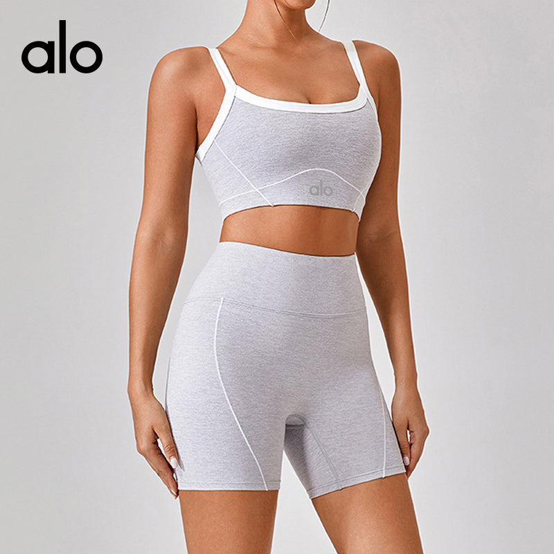 Alo Yoga Bare Sensation Sports Bra for Women - Shockproof, High-Strength, Fine Shoulder Straps, Beautiful Back Yoga Top