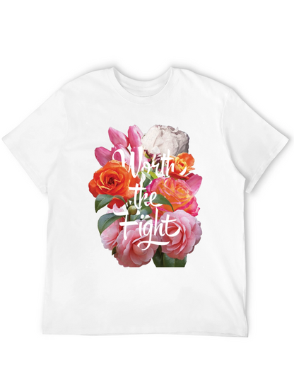 Floral Worth the Fight Black T-Shirt